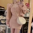 Halter Mini Bodycon Dress / Cardigan