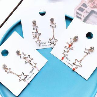Non-matching Rhinestone Alloy Star Dangle Earring