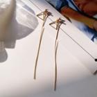 Alloy Triangle & Chain Dangle Earring 1 Pair - Stud Earring - Gold - One Size