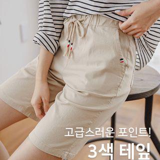 Drawstring-waist Bermuda Shorts