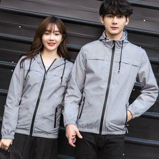 Couple Matching Printed Hooded Light Jacket