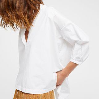 Mandarin Collar 3/4-sleeve Blouse