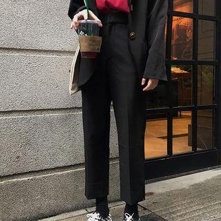 Side Slit Cropped Dress Pants