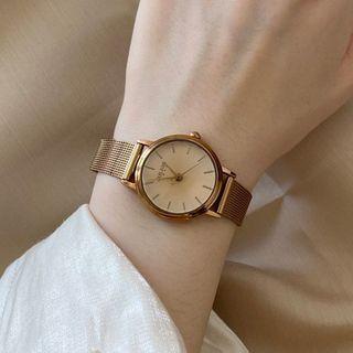 Round Milanese Strap Watch