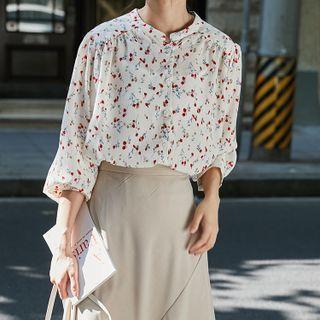 Floral Shirt Red Floral - White - One Size