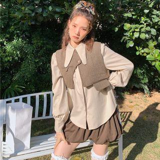 Plan Shirt / Irregular Cropped Vest