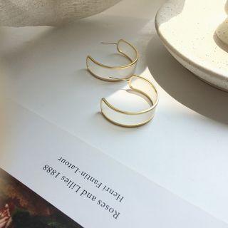 Translucent Plastic Alloy Open Hoop Earring 1 Pair - Threader Earring - One Size