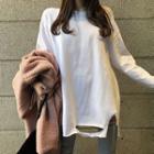 Round-neck Ripped Long-sleeve T-shirt