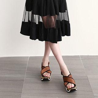 Cross-strap L Me-platform Sandals
