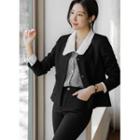 V-neck Patch-pocket Tweed Jacket