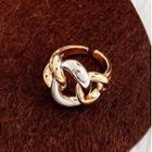 Alloy Chunky Chain Open Ring Silver & Gold - One Size