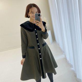 Velvet Wide-collar Dress