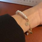Chinese Characters Faux Pearl Bracelet 1 Piece - Faux Pearl - Bracelet - White - One Size