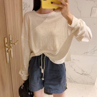 Long Sleeve Top / Drawstring Waist Shorts