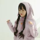 Bunny-ear Embroidered Hoodie