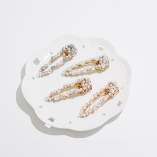 Faux Crystal Shell Flower Hair Clip