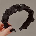 Rhinestone Shirred Fabric Headband Ly2277 - Black - One Size