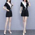 Short-sleeve Ruffled Romper