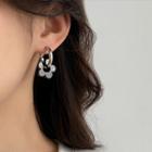 Flower Acrylic Alloy Dangle Earring 1 Pair - Silver - One Size