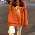 Duck Print Sweatshirt Tangerine - One Size