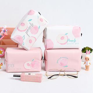 Peach Print Zip Pouch
