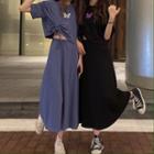 Butterfly Short-sleeve T-shirt / Midi A-line Skirt