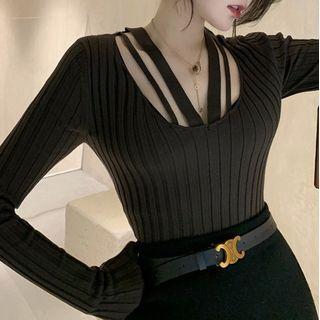 Plain Knit Top Coffee - One Size