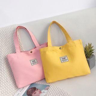 Canvas Label Accent Tote Bag