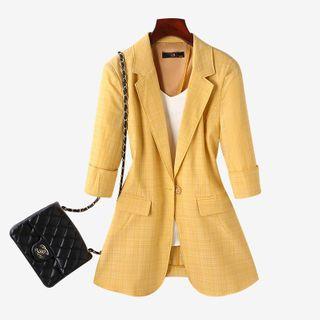 Short-sleeve One-button Blazer / Dress Pants / Set