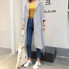 Check Loose-fit Long Shirt Jacket