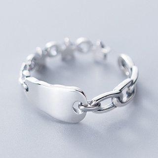 Asymmetric Chain Open Ring S925 Sterling Silver - As Shown In Figure - One Size