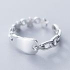 Asymmetric Chain Open Ring S925 Sterling Silver - As Shown In Figure - One Size