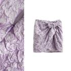 Bow Detail Floral Jacquard Mini Skirt