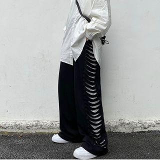 Mock Two-piece Ripped Sweatpants