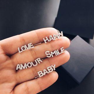 Rhinestone Lettering Earring (various Designs)