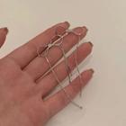 Bow Alloy Fringed Earring 1 Pair - Silver Needle - Silver - One Size