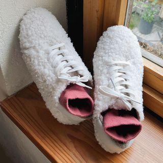 Faux-shearling Lace-up Shoes