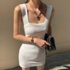 Square Neck Mini Sheath Tank Top