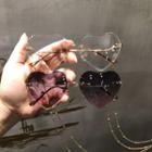Rimless Heart Sunglasses With Chain