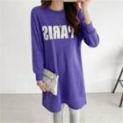 Brushed Fleece Lined Letter Print Dress