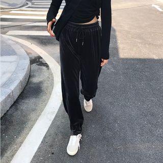 Velvet Loose-fit Pants