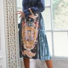 Printed Velvet A-line Skirt