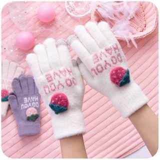 Lettering Strawberry Gloves