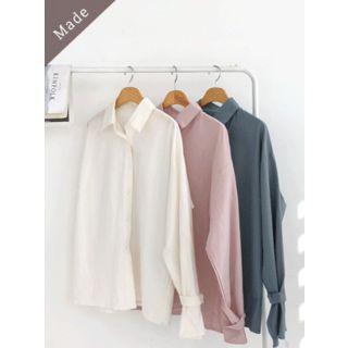 Tie-sleeve Loose-fit Shirt