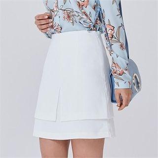 Zip-side Layered Skirt