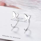 Alloy Butterfly Earring Platinum - One Size