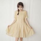 Short-sleeve A-line Plaid Dress