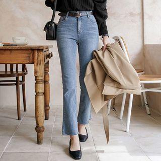 Plus Size Hidden Band-waist Boot-cut Jeans