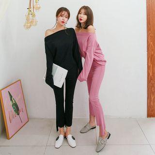 Off-shoulder Top & Cutout Pants Lounge Set