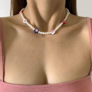 Christmas Faux Pearl Choker